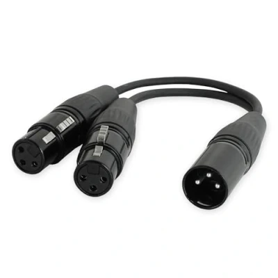 Abbildung von keepdrum YC020 XLR Splitter Y Kabel 2x Buchse weiblich zu 1x Stecker männlich