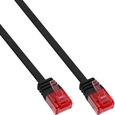 Abbildung von InLine 71600S Patchkabel flach, U/UTP, Cat.6, schwarz, 10m