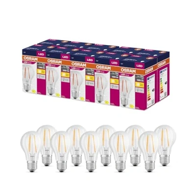 Abbildung von OSRAM LED Star Value Classic A75 Lampe für E27 Sockel, Birnenform, FIL, 1055 Lumen, warmweiß (2700K), Ersatz herkömmliche 75W Glühbirnen, nicht dimmbar, 10er Pack