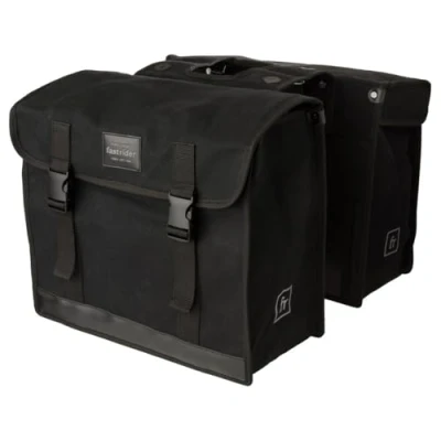 Abbildung von FastRider Canvas 36 Doppelte Fahrradtasche für Gepäckträger, 47L Seitentasche Fahrrad, 100% Kanevas Gepäckträgertasche, Wasserabweisend, Reflektierend, Einfache Montage Schwarz
