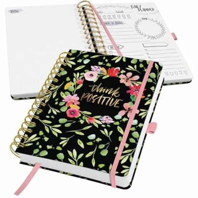Abbildung von SIGEL JP200 Tagesplaner undatiert, Tageskalender ohne Datum, 120 g/m², ca. A5, Hardcover, für 110 Tage, 240 Seiten, Flower Love, vegan, aus nachhaltigem Papier, Jolie