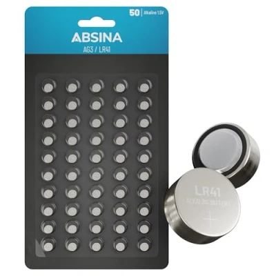 Abbildung von ABSINA 50x AG3 LR41 Knopfzelle 1,5V Alkaline Knopfzellen Batterien Batterie Knopfzelle, (1 St)