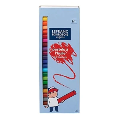 Abbildung von Lefranc &amp; Bourgeois Schulfarben Set mit 24 Ölpastelle ∅ 8 mm, feine Ölkreide, Softpastellkreide für die Kunsterziehung