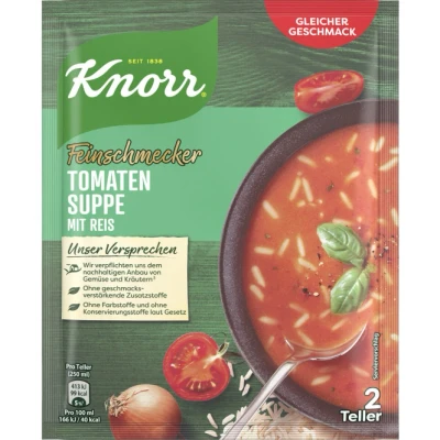 Abbildung von Knorr Feinschmecker Tomaten Suppe mit Reis