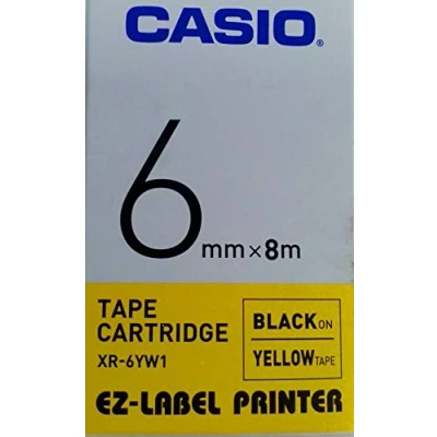 Abbildung von Casio EZ Label Printer XR 6YW1 Schriftband selbsthaftend 6 mm x 8,0 m schwarz auf gelb