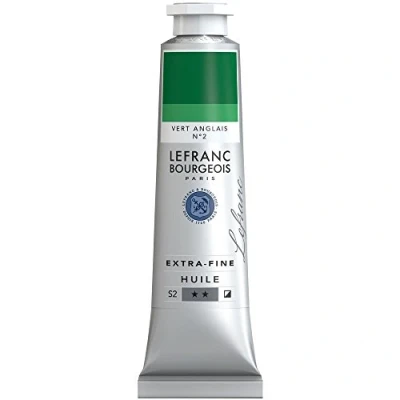 Abbildung von Lefranc Bourgeois 405103 extra feine Ölfarbe in Künstlerqualität aus hochwertigen Pigmenten, lebendige Farben, hohe Lichtechtheit, 40ml Tube Englischgrün Nr. 2