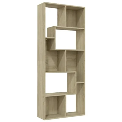 Abbildung von vidaXL Bücherregal Raumteiler Standregal Wandregal Aktenregal Sideboard Regal Büroregal Raumtrenner Schrank Büro Sonoma Eiche 67x24x161cm Holzwerkstoff