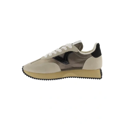 Abbildung von victoria Low Top Cosmos Metallic Nylon &amp; Kontrast Spaltlederteile Gezahnte Sohle 1134111 für Damen BEIGE 41
