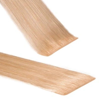 Abbildung von hair2heart Premium Invisible Tape Extensions Echthaar 40 Tapes 50cm Haselnussblond