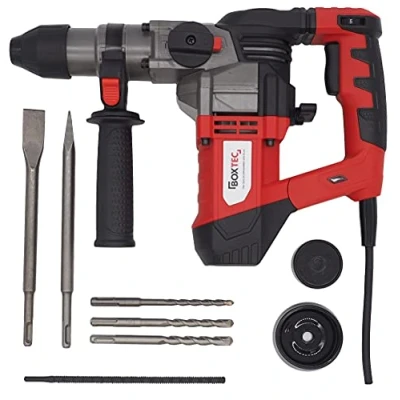 Abbildung von BOXTEC Bohrhammer TRH 1500 SDS PLUS 1500W 3 Funktionen inkl. Koffer, 230 V, (komplett Set), Drehstopp / Rutschkupplung