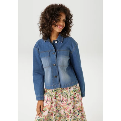 Abbildung von Aniston CASUAL Jeansjacke, in trendiger Used Waschung NEUE KOLLEKTION