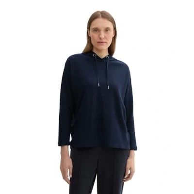 Abbildung von TOM TAILOR Damen Sweatshirt mit Polokragen , sky captain blue, L
