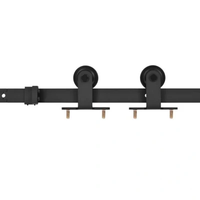 Abbildung von vidaXL Schiebetür Schiebetürbeschlag Set SKIEN 200 cm Stahl Schwarz (1 St)