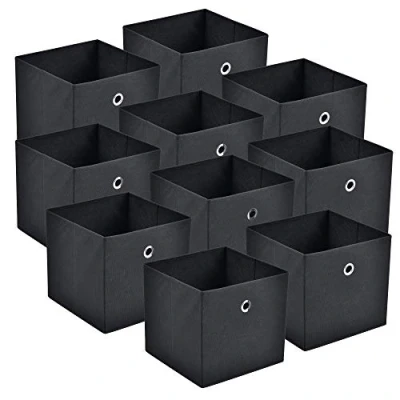 Abbildung von en.casa Faltbox (10 St), Virrat 10er Set Aufbewahrungsbox 30x30x28cm Schwarz