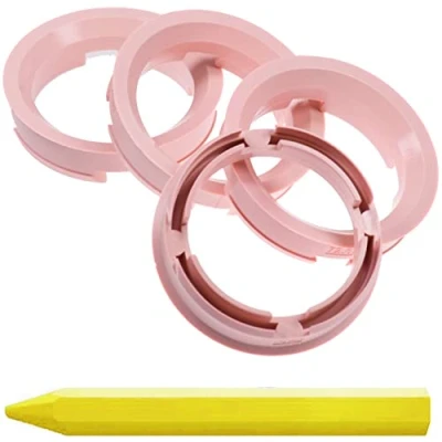 Abbildung von 4X Zentrierringe Rosa 72,6 mm x 57,1 + 1x Reifen Kreide Fett Stift