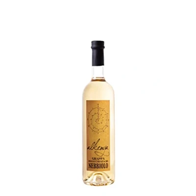Abbildung von Grappa Invecchiata di Nebbiolo &quot;Alkemya&quot; von Bordiga 1888, aus Italien, Fassreife. 0,7 L, 40 % Vol.
