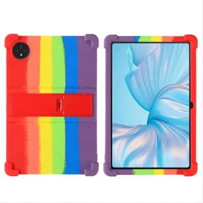 Abbildung von GIOPUEY Hülle Kompatibel mit Blackview TAB 80 Ständer Weiche TPU Silikon Schutzhülle Airbag Sturzschutz Case Colorful