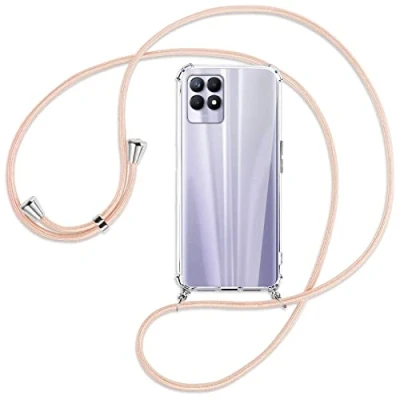 Abbildung von mtb more energy® Handykette kompatibel mit Realme 8i, Narzo 50 4G (6.6&#039;&#039;) Rose Peach Smartphone Hülle zum Umhängen Anti Shock Full TPU Case