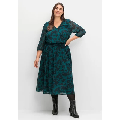 Abbildung von Sheego Chiffonkleid &quot;Große Größen&quot;, in Wickeloptik, mit Alloverprint