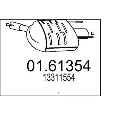 Abbildung von MTS 01.61354 Endschalldämpfer 460 OPEL: Insignia A Schrägheck