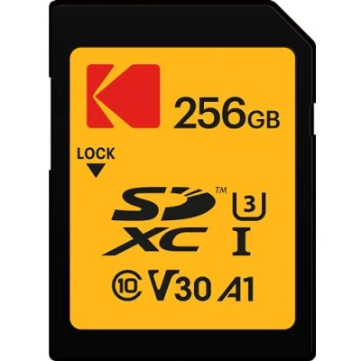Abbildung von Emtec Kodak Ultra SD Speicherkarte 256GB, UHS I U3 V30, Class10, Lesegeschwindigkeit bis 95MB/s und Schreibgeschwindigkeit 85MB/s