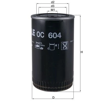 Abbildung von MAHLE ORIGINAL OC 604 Ölfilter Anschraubfilter DAF: CF 65, LF, LF 45