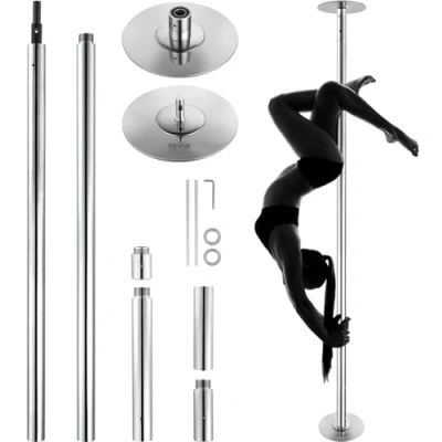 Abbildung von VEVOR Professionelle Tanzstange, Pole Dance Tragbare Tanzstange Profi ca. 210,5278,4 cm Höhenverstellbare Abnehmbare Fitnessstange Spinning Fitness Silber, Fitnessstudios, Club, Party