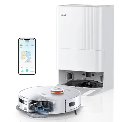 Abbildung von JONR Saugroboter P20 PRO mit Wischfunktion, 8000Pa All in One Reinigungsstation, 50,00 W, Dynamische Mopp Erweiterung, Intelligente Auto Hebefunktion, LiDAR Navigation, Adaptive Kantenreinigung, Heißlufttrocknung
