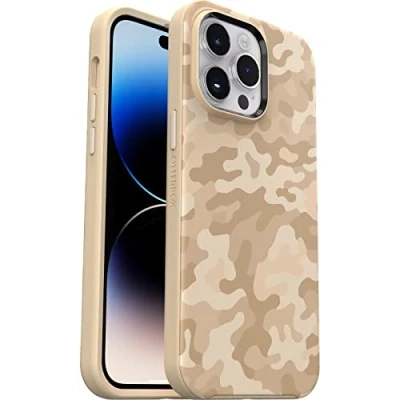 Abbildung von OtterBox Symmetry+ Case for iPhone 14 Pro Max with MagSafe, Shockproof, Drop Proof, Protective Thin Case, 3X Tested to Military Standard, Sand Storm CAMO