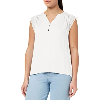 Abbildung von ONLY Women&#039;s ONLNINA Capsleeve TOP WVN T Shirt, Cloud Dancer, S