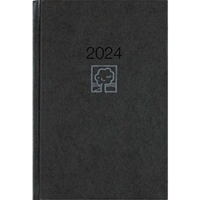 Abbildung von Wochenbuch anthrazit 2024 Bürokalender 14,6x21 cm 1 Woche auf 2 Seiten 128 mit Eckperforation Notizbuch Blauer Engel 766 0721
