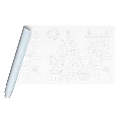 Abbildung von Clairefontaine 34184C Rolle Freskenpapier / Malpapier mit Vordruck, 120g, 10x0,50mideal für Gruppenaktivitäten, 1 Seite weiß, blau, Nordpol,