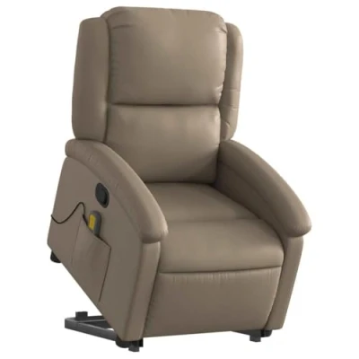 Abbildung von vidaXL Sessel Massagesessel mit Aufstehhilfe Cappuccino Braun Kunstleder (1 St)