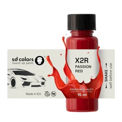Abbildung von SD COLORS Passion Red X2R Lackreparaturfarbe, 15 ML, mit Pinsel, Farbcode (Farbe)