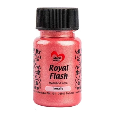 Abbildung von Ideen mit Herz Royal Flash, Acryl Farbe, metallic, feinsten Glitzerpartikeln, 50 ml (koralle)