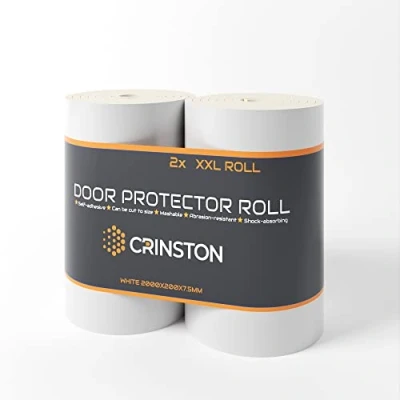 Abbildung von CRINSTON® Garagen Wandschutz (2er Pack je 2m Lang) Extra Stoßfest &amp; Selbstklebend Türkantenschutz Auto Weiß + Wasserabweisende Oberfläche.