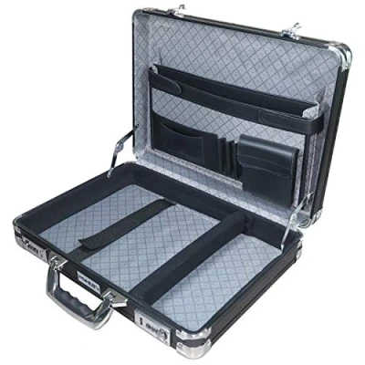 Abbildung von HMF Aktenkoffer Eleganter Alu Business Koffer, Attachékoffer mit Zahlenschloss, 45 x 33 11 cm, schwarz