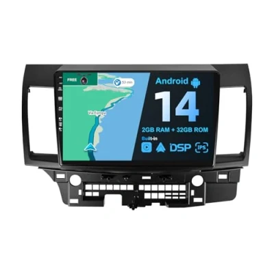 Abbildung von JOYX Android 12 Autoradio Passt für Mitsubishi Lancer (2010 2016) GPS 2 Din Rückfahrkamera KOSTENLOS [2G+32G] 10.1 Zoll Unterstützen DAB Lenkradsteuerung 4G WiFi BT5.0 Mirrorlink Carplay