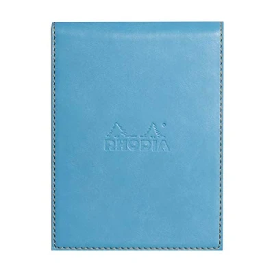 Abbildung von Rhodia 128207C Notizblock N12 (mit Schutzhülle aus Kunstleder, 9,5 x 13 cm, liniert, schick und elegant, ideal für Ihre Notizen) 1 Set, türkis