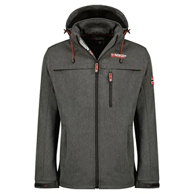 Abbildung von Geographical Norway Softshelljacke Herren Softshell TARMAK hochschließender Kragen, mit abnehmbarer Kapuze