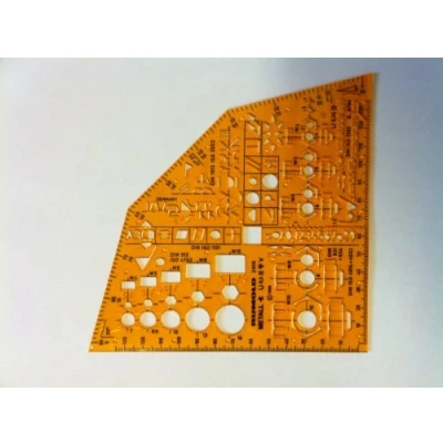Abbildung von Rumold Schablone Metallwinkel Kunststoff orange/transparent