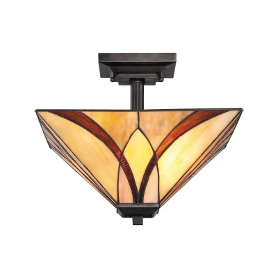 Abbildung von Quoizel QZ Asheville SF Deckenleuchte 2xE27 H:30,5 L:35,6 B:35,6 im Tiffany Stil