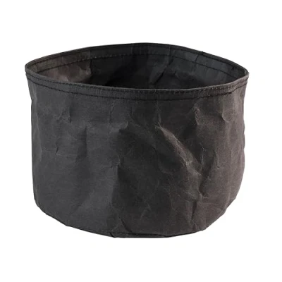 Abbildung von Brotkorb Ø17x11 cm Kraftg faltbare Papiertüte Lederoptik Schwarz,1 Stück