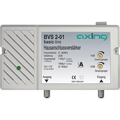 Abbildung von Axing BVS 2 01 Hausanschlussverstärker 25 dB für Kabelfernsehen digital (47 862 MHz)