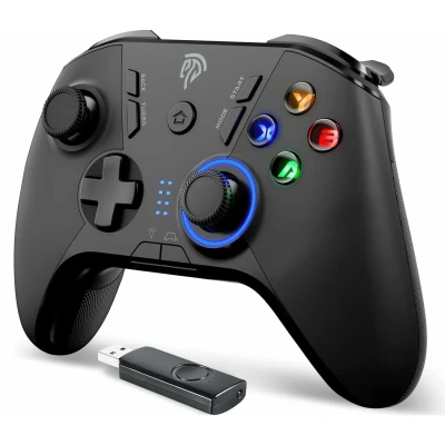 Abbildung von EasySMX PS3 Controller, 2.4G Wireless Gamepad, einstellbare LED und Vibrationsfunktion, Turbo, Vier programmierbare Tasten für PS3/ PC/Android Tablets,TV, TV Box