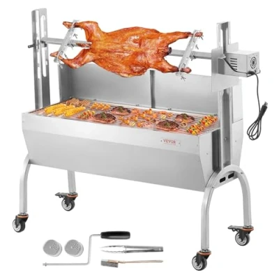 Abbildung von VEVOR Lammgrill Spanferkelgrill Spießbratengrill 52W 90kg Windschutzscheibe
