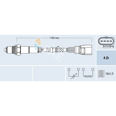 Abbildung von FAE 77702 Lambdasonde VOLKSWAGEN: Passat B8 Variant, Limousine, AUDI: A3 Sportback