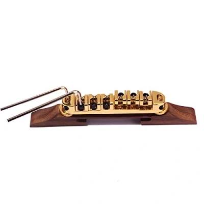 Abbildung von Alnicov Gitarre vergoldete Rollensättel Palisander Bridge Set für Jazzgitarre