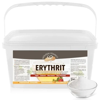 Abbildung von GOLDEN PEANUT Erythritol Erythrit 5 kg, natürlicher Zuckerersatz, Süßungsmittel ohne Kalorien, vegan, zahnfreundliche Zuckeralternative