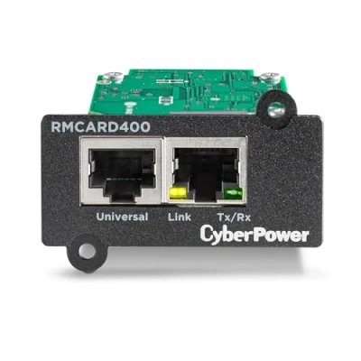 Abbildung von CyberPower RMCARD400 Netzwerkkarte 1GB, IPv4/v6, SNMPv1/v3, HTTP/HTTPs, TCP/IP, UDP, DHCP, NTP, DNS, SMTP, SSH, SSL, TLS, Telnet, FTP und Syslog, komp. mit ext. Sensor (Optional), für Expansion Port